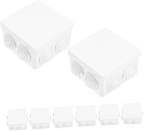 HOMSFOU 8Er-Box Wasserdichte Anschlussdose Wasserdichte Verbindungsdose Kunststoff Anschlussdose Universal Elektroverbindungsdose Wetterschutz-Anschlussdose Elektrokästen Abs Weiß