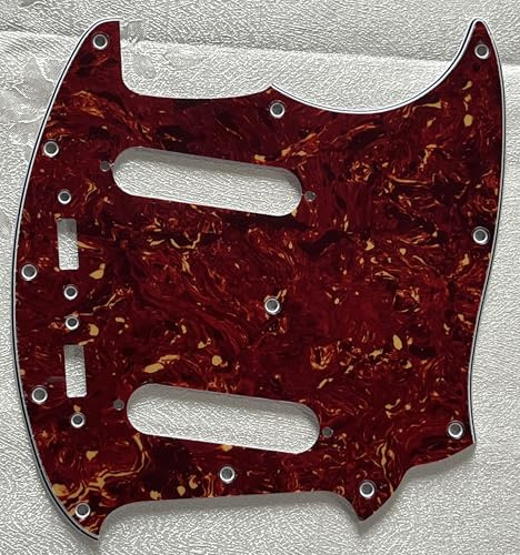 Plektrumschutz für Fender US Mustang Classic Series Gitarren-Pickguard Schlagbrett Schlagplatte (4-lagig, rote Schildkröte)