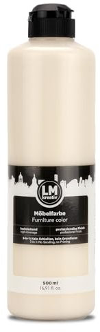 LM Peinture Meuble 500 ml - Sable - | Peinture Meuble Cuisine Sans Ponçage | Haute Couvrance pour Intérieur et Extérieur | Faible Odeur et Écologique