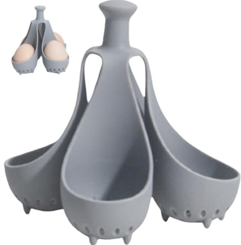 Lpitoy Silicone Egg Boiler Rack, Freestanding Egg Boiler, Egg Cooker, Hard Boiled Egg Boiler, Holds 4 Eggs, Silicone Egg Boiler Egg Holder Kitchen Gadget