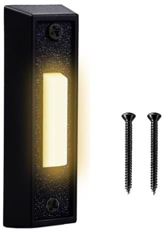Lighted Doorbell Button Wall Mounted Wired Doorbell Illuminated LED Door Chime with Screws Doorbell Switch Replacement for Most Doorbell Door Chime
