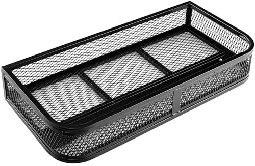 GYMAX Panier de Rangement pour Véhicule Tout-Terrain, Porte- Bagage Arrière en Métal avec Conception en Maille, Rack de Stockage 92 x 44 x 17 cm, Charge 25KG, Assemblage Facile