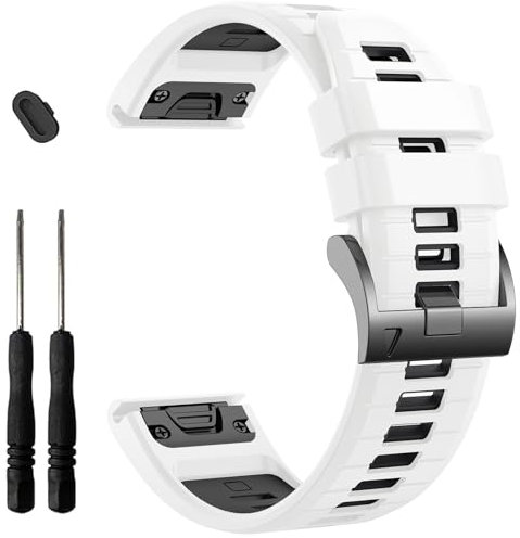 EZMVZKU 22mm Quickfit Armband für Garmin Fenix 8 47mm/7/7 Pro/6/6 Pro/5/5 Plus,Silikon Sport Ersatzband für Descent G2/G1/Forerunner 970/965/955/945/tactix 8/epix Pro/quatix 8/Approach S70 47mm/S62