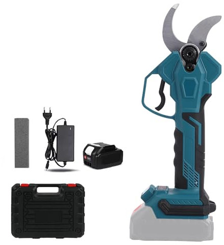 Akku Astschere für Makita 18V Batterie, Max 40mm Schnittdurchmesser, 4 einstellbare Breiten, Elektrische Gartenschere mit LCD-Anzeige, elektrische astschere für Zweige,Sträucher,Stämme (1*Akku)