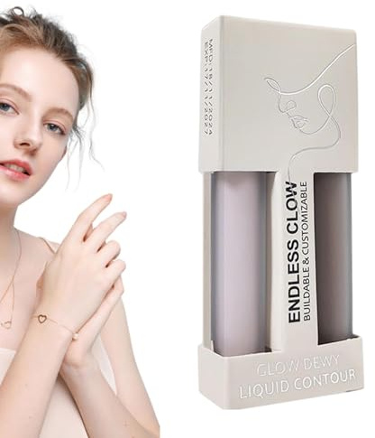 Highlighter Stick, Konturenstift | 2 x flüssiger Konturenstift für Lidschatten | Kosmetik Birdering Sticks für Augen, Nase, Wangenknochen