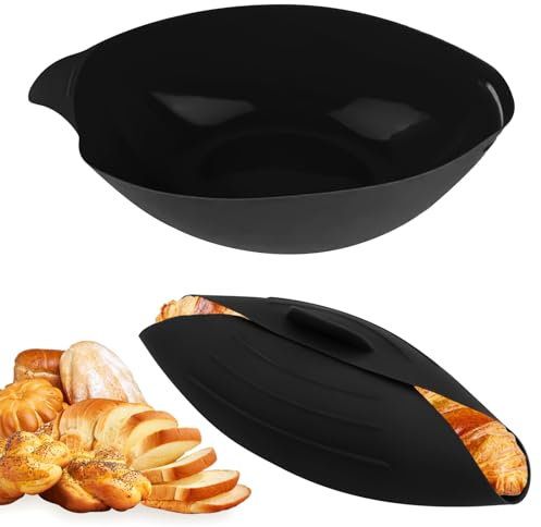 3 in 1 Brotbackform Oval, Brotbackform Silikon Brotformen, 24.5 × 9 cm Silikon Brotback Form, Mixen und Dünsten, Hitzebeständig Bis 230°C, Brotbackschale zum Backen, Mischen Und Dünsten (Schwarz)