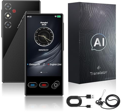 Sprachübersetzer Gerät, Übersetzungsgerät mit Sprachausgabe Translator, Echtzeit 148 Sprachen und Akzente mit WiFi/Offline/Foto Unterstützung für Reisen, Lernen und Business