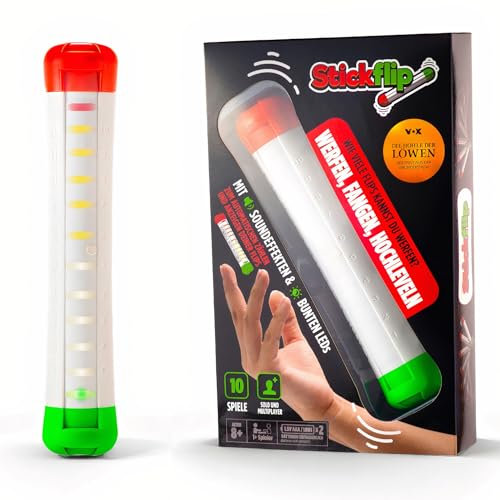 Stickflip - Werfen, Fangen, Hochleveln | 10 Spiele mit LEDs und Sound, Solo und Multiplayer, elektronisches Spiel für die ganze Familie - ChuckaRubba - Stick Flip Höhle der Löwen