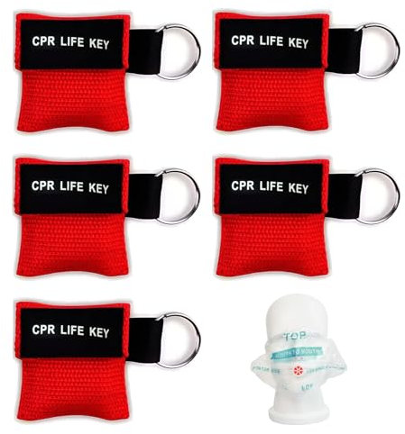 5 Stück Beatmungstuch,Beatmungsmaske Schlüsselanhänger,Beatmungsmaske,Beatmungsmaske Erste Hilfe,Mund Zu Mund Beatmung Schutz,Fur Die Erste-Hilfe-Ausbildung,Erste Hilfe Oder Aed Training