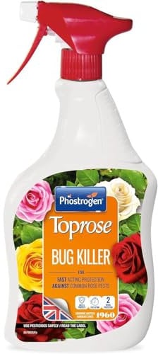 HOCHSTE® Phostrogen Toprose Bug Killer Spray, Fast-Acting Spray for Roses, Insect Pest Control, Plants, & Gardens, K-i-l-l-s Greenfly, Blackfly, Whitefly, Caterpillars, Beetles & More,1L