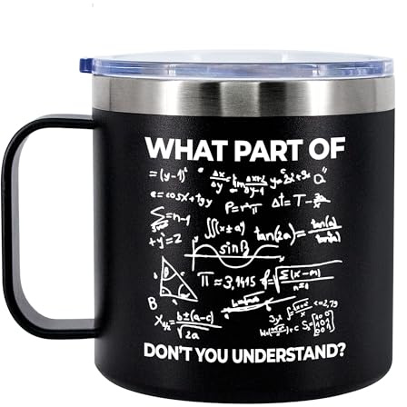Panvola What Part Of Don't You Understand Engineer Mug 14oz Black | STEM Gift Tech Giftsnsulated Coffee Mug with Handle and Lid Camping Travel Thermal Mugs