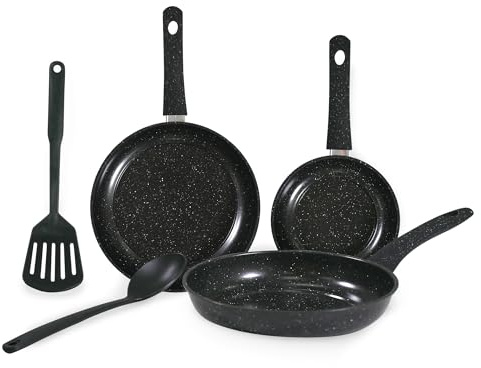 Carter & Clay 5pc Non Stick Cookware Frying Pans & Utensils Set