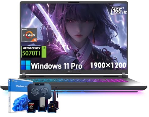 ASUS ROG Strix G16 Gaming Laptop - NVIDIA GeForce RTX 5070 Ti, 16 165Hz WUXGA, AMD Ryzen 9 8940HX (fino a 5,3 GHz), WiFi 6E, RGB retroilluminato KB, Win11 Pro, 64 GB DDR5 RAM, 4 TB SSD, con accessori