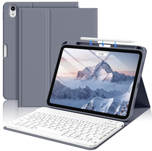 BFGTSJF Keyboard Case for iPad Air 11-inch, iPad Air 5th/4th Gen Purple Gray