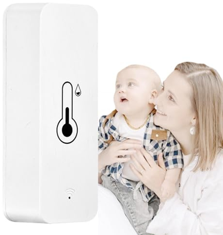 WiFi Temperatursensor für Gefrierschrank – tragbarer intelligenter Sensor | Kabelloser Mini-Innenfeuchtemelder mit Benachrichtigungswarnungen, hohe Genauigkeit für den Heimgebrauch