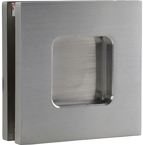 Schiebetürmuschelpaar 6405 für Glas, eckig, Glasstärke 8-10 mm, Edelstahl