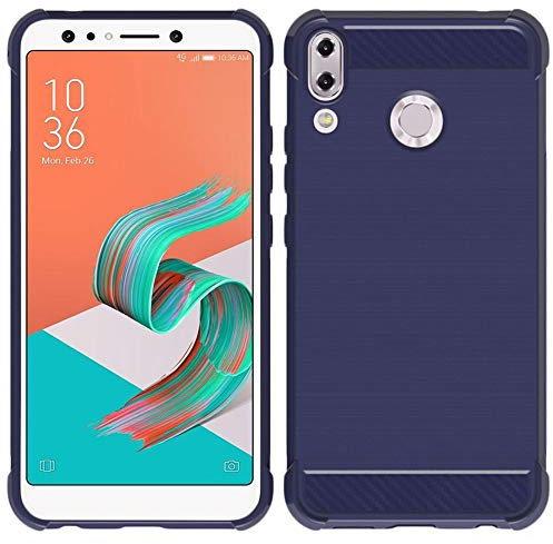 ebestStar - Coque pour ASUS Zenfone Max M1 ZB555KL, Etui Protection Motif Carbone, Antichoc Souple TPU, Bleu Foncé