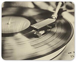 Vinyl Record Turntable Mouse Mat Pad - Music Retro Dad DJ Computer #14216