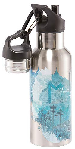 Carl Oscar schwedische Design doppelwandige Thermosflasche - Isolierflasche hält mehrere Stunden warm oder kalt. 0,5 Liter. Kommt mit 2 Kappen, eine mit Strohhalm. türkis