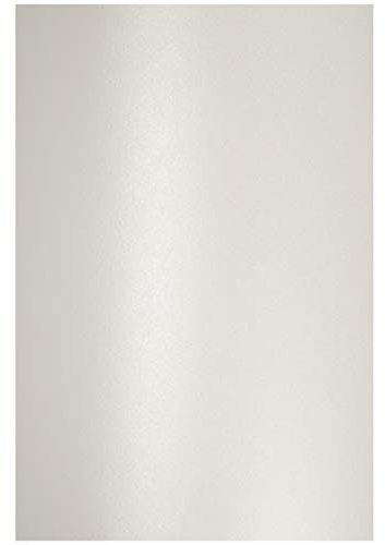 Netuno 20x Bastelpapier Perlmutt Weiß DIN A4 21 x 29,7 cm 120g Aster Metallic White Effektpapier Glanzpapier farbig glänzend bedruckbar für Einladungen Hochzeit Geburtstag Weihnachten Taufe