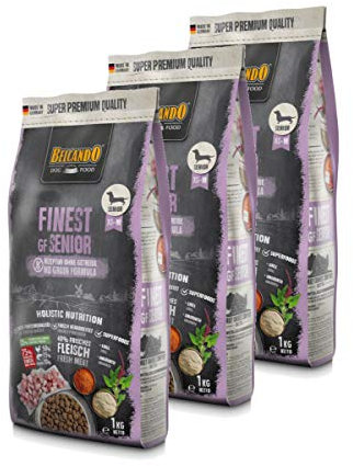 Belcando Hunde Trockenfutter - 3X Finest Senior mit Geflügel 1kg - Getreidefrei Hundefutter für Junge Hunde - leichtverdaulich und Premiumqualität