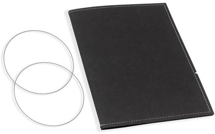 A5, revolutionäres, nachhaltiges X17-Konzept für Notizbuch Personal Organizer und Terminplaner/Hülle für 1 Heft! Vegan, Deutsches Zellulose-Material, schwarz-grau, Made in Germany