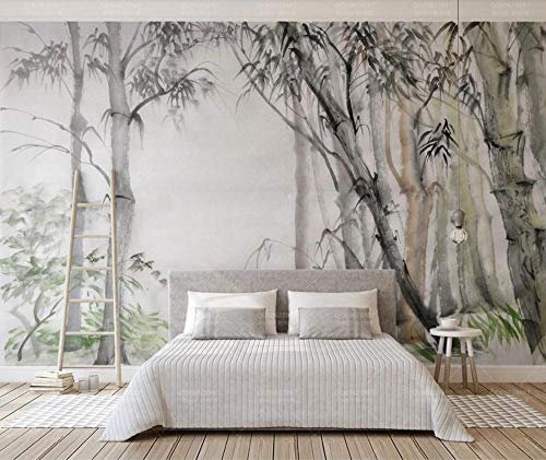 Papel Pintado 3D Tinta De Madera De Bambú Fotomural 3D Papel Tapiz Moderno Papel Pintado Pared Dormitorio 400cmx280cm