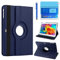 Étui Housse Coque pour Samsung Galaxy Tab 4 10.1 Pouces 2014 (SM-T530 SM-T531 SM-T535) - 360 degrés Rotation Full Protection Kickstand Case Cover,avec Un Stylo,Écran Film (Deep Blue)