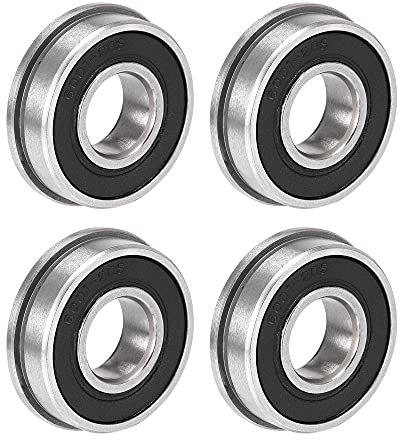 sourcing map 4 Stück F6001-2RS Flanschkugellager Kugellager 12x28x8mm doppelt abgedichtete Chromstahllager