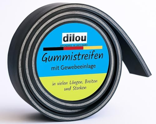 Gummistreifen 2500mm lang 200mm breit 20mm dick mit Gewebeeinlage Vollgummi Hartgummi (2500x200x20mm)