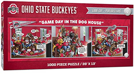 YouTheFan Unisex-Erwachsene NCAA Ohio State Buckeyes Game Day in The Dog House – 1000 Teile Puzzle, Teamfarben