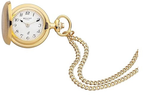 Regent Damen Umhängeuhr Savonnette 70 cm Kette 26 MM Quarz Weißes Zifferblatt Arabische Zahlen P-762