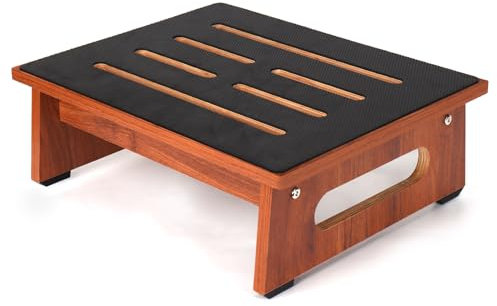 Holz-Tritthocker für Erwachsene, Faltbarer Tritthocker mit Rutschfester Gummi-Trittfläche, tragbarer Fuß-Tritthocker für Bett, Küche, Badezimmer