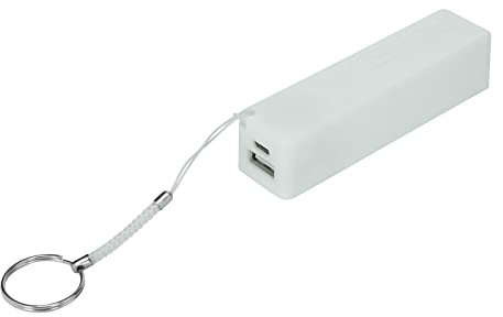 Puissance de la batterie externe 18650 Chargeur de secours avec porte-clés Banque portable 18650 Chargeur 18650 Double piles rechargeables Nimh (blanc, taille unique), Blanc., taille unique