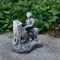 OLOMA Piano man statue Concrete man sculpture Cement man figurine Garden sitting man Outdoor male ornament Patio decor Gift for piano teacher Lovely gift Home and garden cement decoration