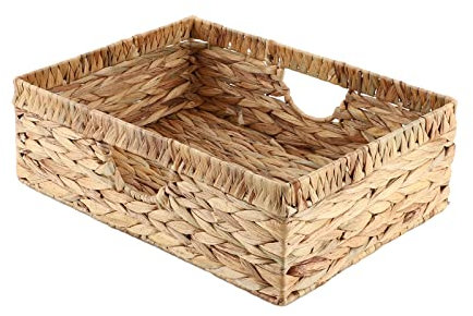 YAHUAN Aufbewahrungskörbe aus Wasserhyazinthe, handgewebte Körbe mit integrierten Griffen, Weidenkörbe zum Organisieren von Aufbewahrungskörben für Küche, Büro, Schlafzimmer (Wasserhyazinthe)