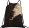 Kuhfell hell gepunktetes Muster, Rucksack mit Kordelzug, Unisex-String-Tasche, Sport-Sporttasche, lässiger Tagesrucksack mit Kordelzug