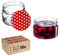 KADAX 50st Einmachgläser 250 ml, Marmeladengläser mit Twist-Off Deckel fi82, Dessertgläser, Luftdicht & Spülmaschinenfest, Dickwandiges Glas, Auswahl an Schraubverschlüssen (Rot gepunktet)