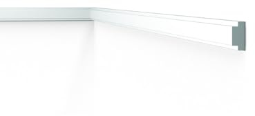 NOËL & MARQUET WL10 WALLSTYL Wandleiste 2m | Abschlussprofil für 3D Wandpaneele 30x15mm | Stoßfeste Friesleiste Weiß vorgrundiert aus HDPS von NMC