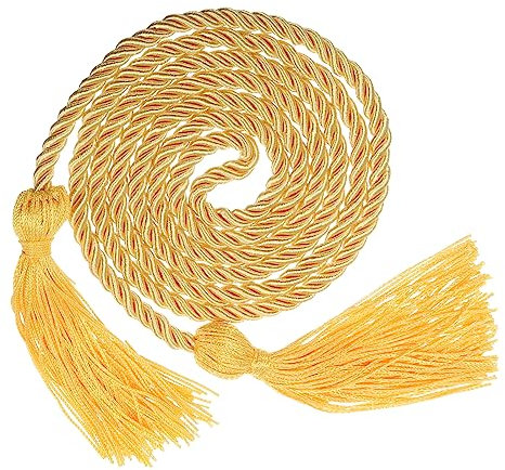 sourcing map Graduierung Ehre Kordel 67 mit Quaste Polyester Geflochtene Ehre Kordel Graduierung Seile für Abschlussparty Zeremonien Abschlüsse Gold