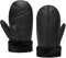 MGGMOKAY Herren Lammfell Shearling Fäustlinge Warme Lederhandschuhe,Schwarz,XL