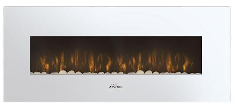 PUR LINE | Chimenea Eléctrica de Suelo Tipo Aparador 2000W CHE-910 - Chimenea Eléctrica Acabado en Roble Gris, Mando a Distancia y Temporizador