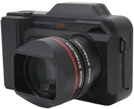 5K Camera, Digital Camera 50MP with 4 Inch Screen, SLR Camera Full Color Night, 50x Digital Zoom, WiFi Connection, with Telephoto Lens and 40x Optical Zoom, 1/4 Interface