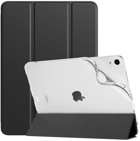 TiMOVO Funda para iPad Air 11 Pulgadas (M3/M2-2025/2024), iPad Air 5ª/4ª Generación (2022/2020) 10.9, Funda Delgada con Trasera Translúcida de TPU Blanda, Auto Activación/Reposo, Negro