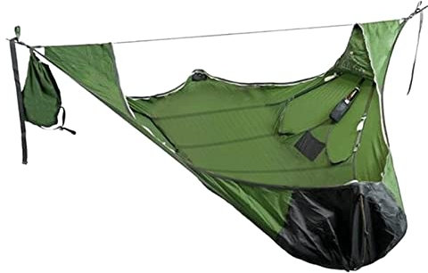 Hamaca Flache Schlaf-Hängematte, Zelt-Aufhängungsset, Outdoor-Camping-Hängematte, hochfest, Jagd-Schlafschaukel-Zubehör