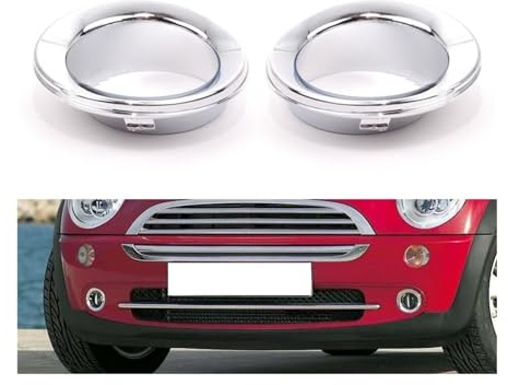 JiAQen Auto Paraurti Anteriore Fendinebbia Griglia di Copertura per BMW Mini Cooper S R50 R52 R53 2004 2005 2006 2007 2008,Cornice Fendinebbia Trim Copertura Fendinebbia ricambi per Automobili