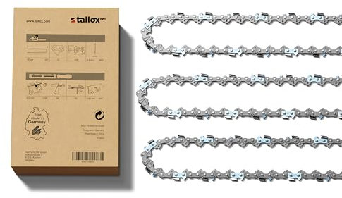 3 catene da sega professionali Tallox 3/8 1,6 mm 72 TG per spada da 50 cm compatibili con Stihl