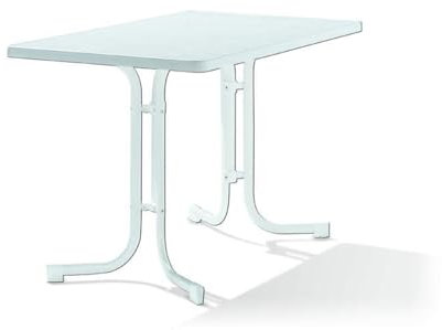 möbelando Klapptisch >Boulevard< in Mamor weiß, mecalit®-PRO - 115x72x69cm (BxHxT)