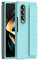 Custodia in silicone compatibile con Samsung Galaxy Z Fold 4, custodia protettiva integrale con cinturino per le dita, design portatile, custodia antiurto per Galaxy Z Fold 4 (verde)