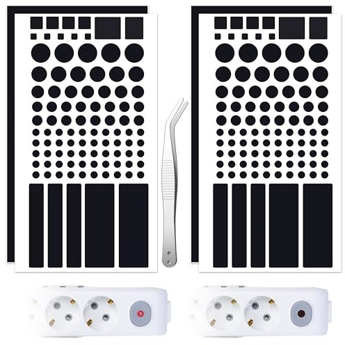 Pegatinas de Bloqueo de luz LED Filtros LED de Atenuación de Luz Hojas de Atenuación para Electrónica Routers Relojes Electrodomésticos 4 Hojas Atenuación de Luz 90%